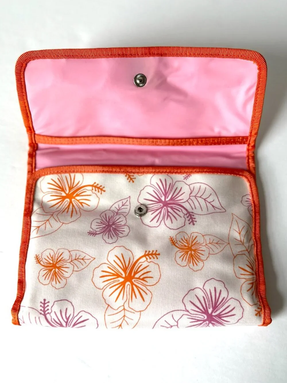 Liz Claiborne Hibiscus Travel Bag Set Floral Cosmetic Bag & Fold-Out Organizer